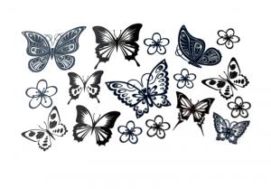 Butterflies & Flowers Flash Tattoos