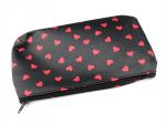 Black Makeup Bag with Red Hearts