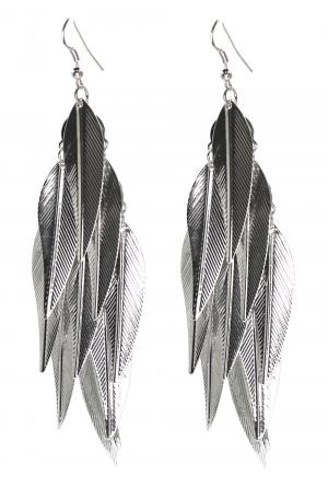 Silver Feather Leaf Dangle